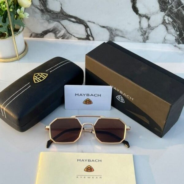 Branded  Sunglasses  hexagonal gold brown