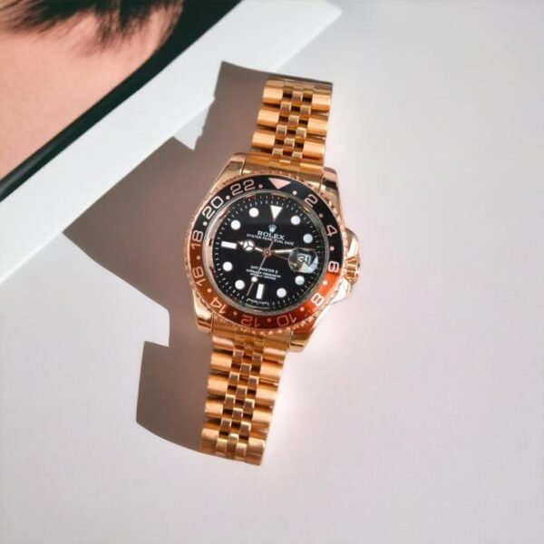 ROLEX GMT MASTER II 🌹 GOLD EDITION
(QUARTZ MOVEMENT)