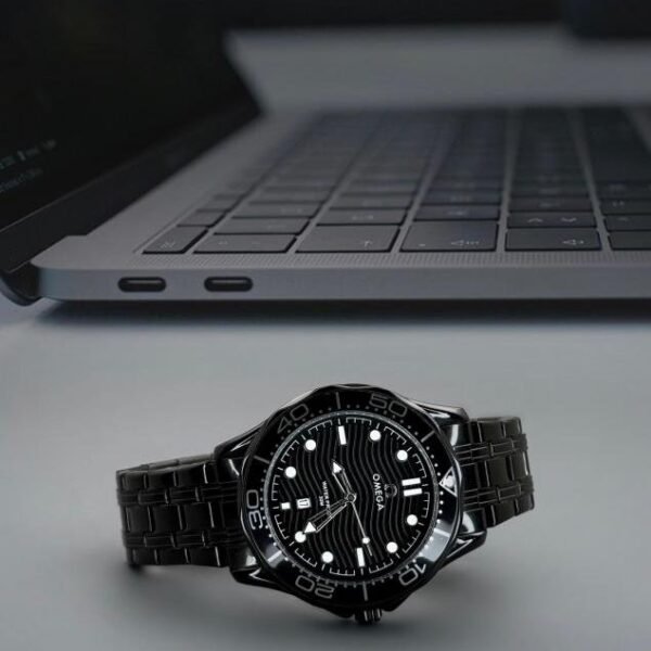 OMEGA SEA MASTER  🖤 EDITION PREMIUM QUALITY(QUARTZ MOVEMENT)