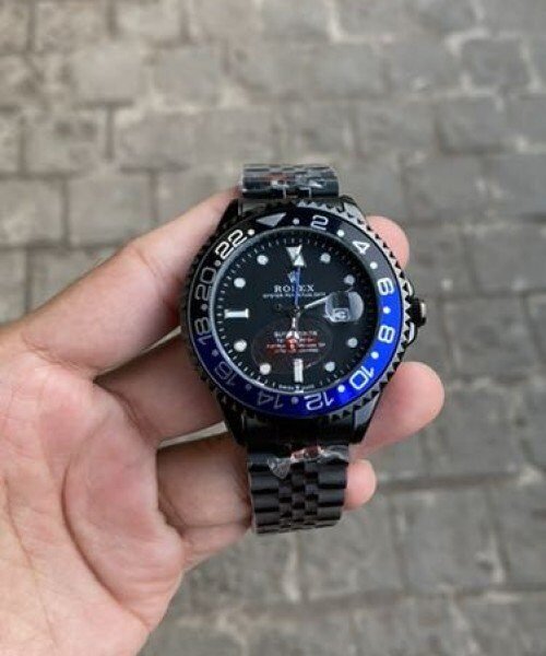 ROLEX GMT MASTER II BLACK/BLUE BAZEL PREMIUM QUALITY (QUARTZ MOVEMENT)