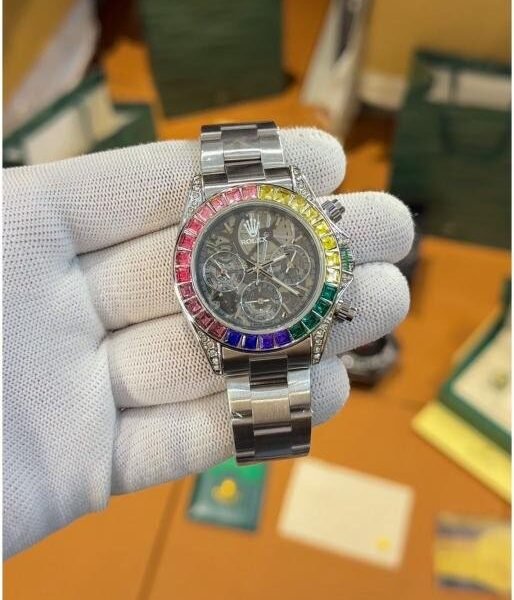 ROLEX DAYTONA RAINBOW 🌈 SILVER WITH ORIGNAL BOX