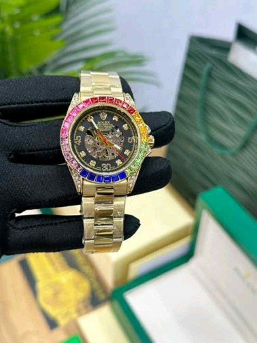 rolex_ daytona rainbow open heart automatic machine