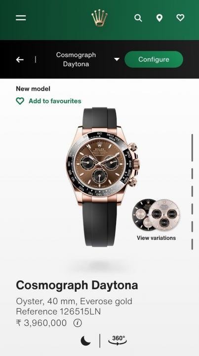 DAYTONA CHOCOLATE DIAL COSMOGRAPH RUBBER STRAP PREMIUM QUALITY